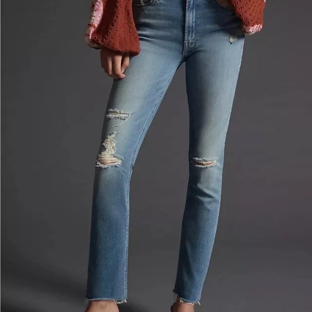 MOTHER jeans The Mid Rise Dazzler Ankle Fray